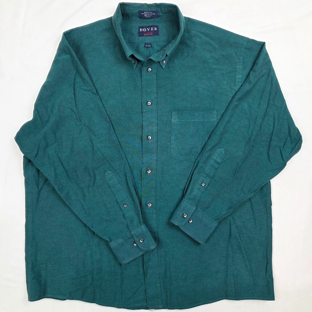 Arrow Mens Dover Oxford Shirt 17.5-32/33 Teal Green Button Down Long Sleeve